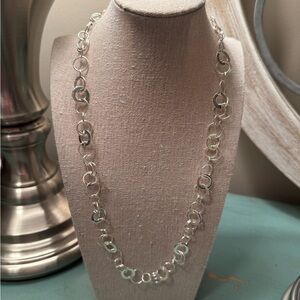 Sterling silver circle link necklace 24”